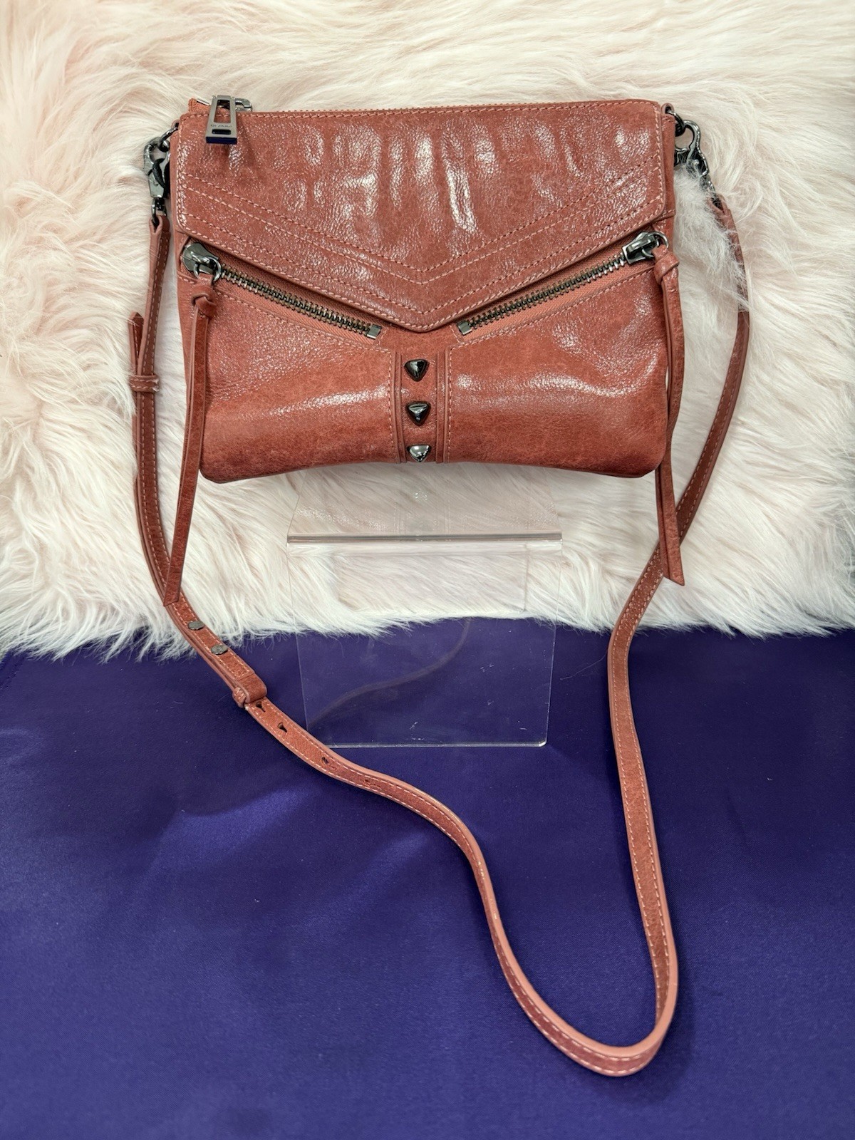 Botkier Chili Leather Trigger Crossbody Shoulder Bag Purse Mauve NWT New