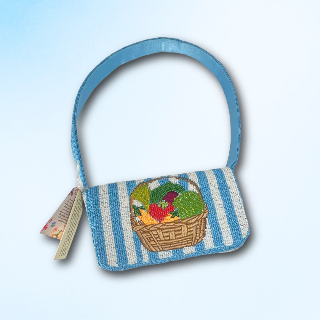 NWT SOL and MER Beaded Veggie Shoulder Bag Coquette Y2K Aesthetic Purse