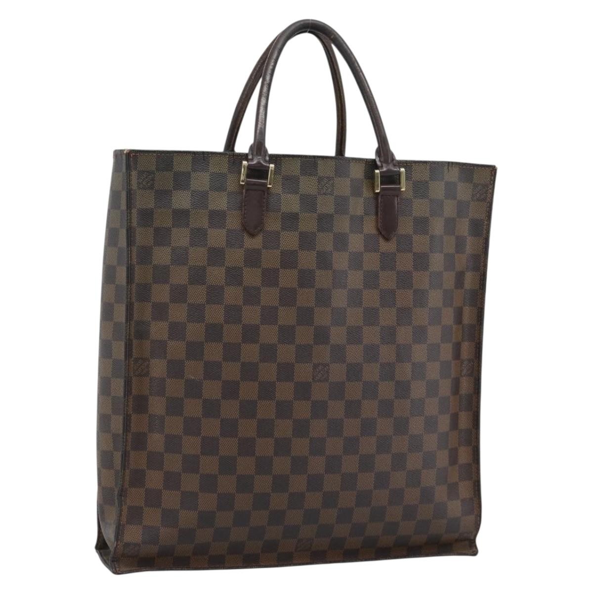 LOUIS VUITTON Damier Ebene Sac Plat Hand Bag N51140 LV Auth 184136