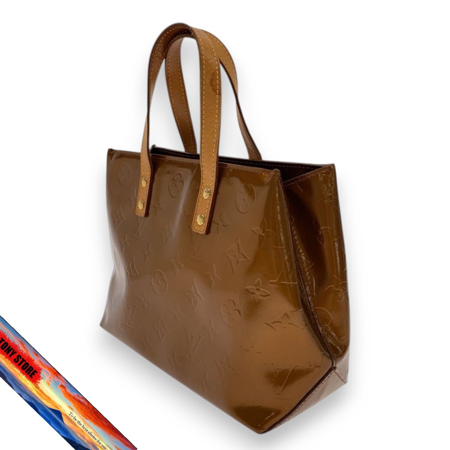 Louis Vuitton Lead PM Monogram Vernis Enamel Brown Handbag Bag