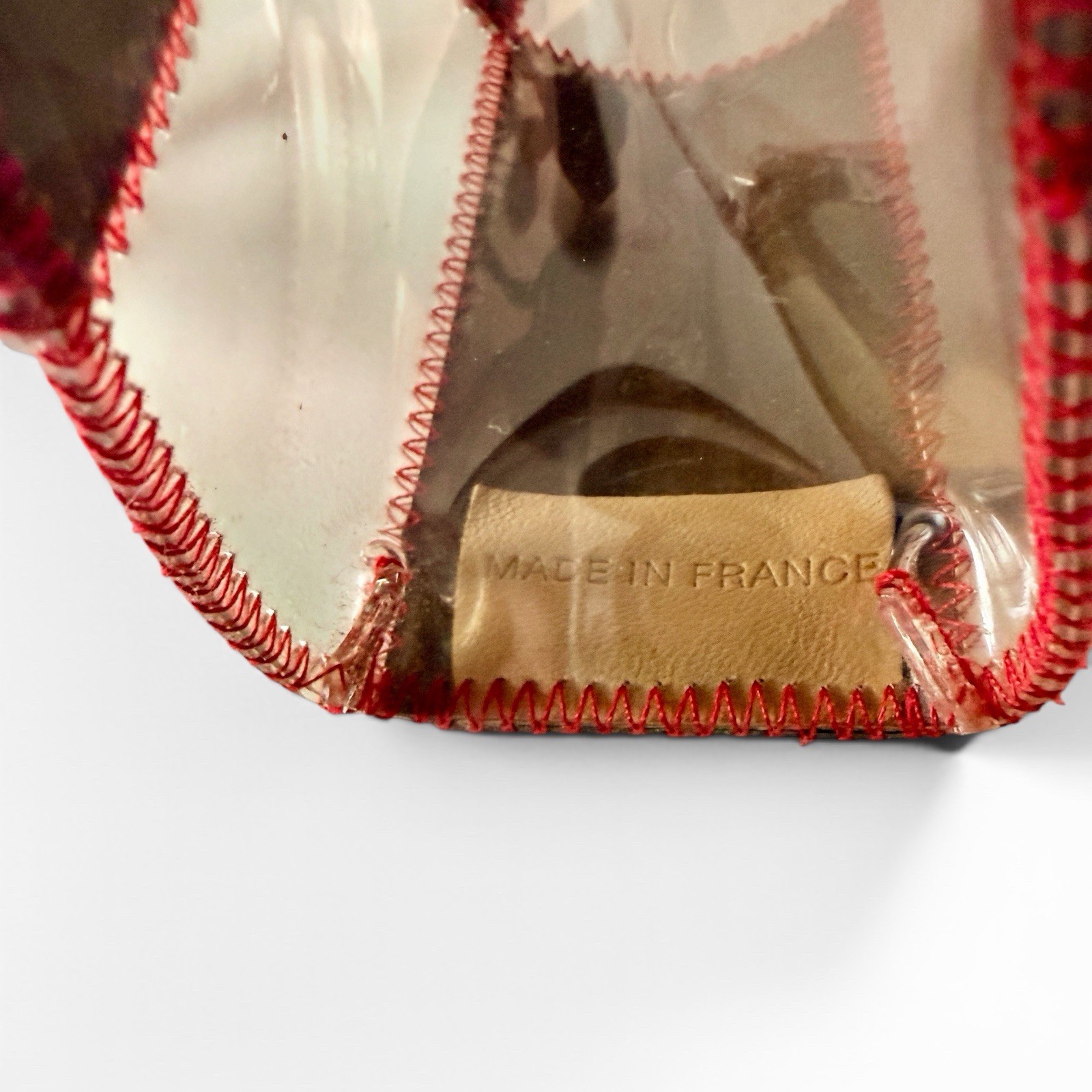 CHANEL Matelasse Patchwork Flap Chain Shoulder Bag PVC Vinyl Suede RED Stitch MC