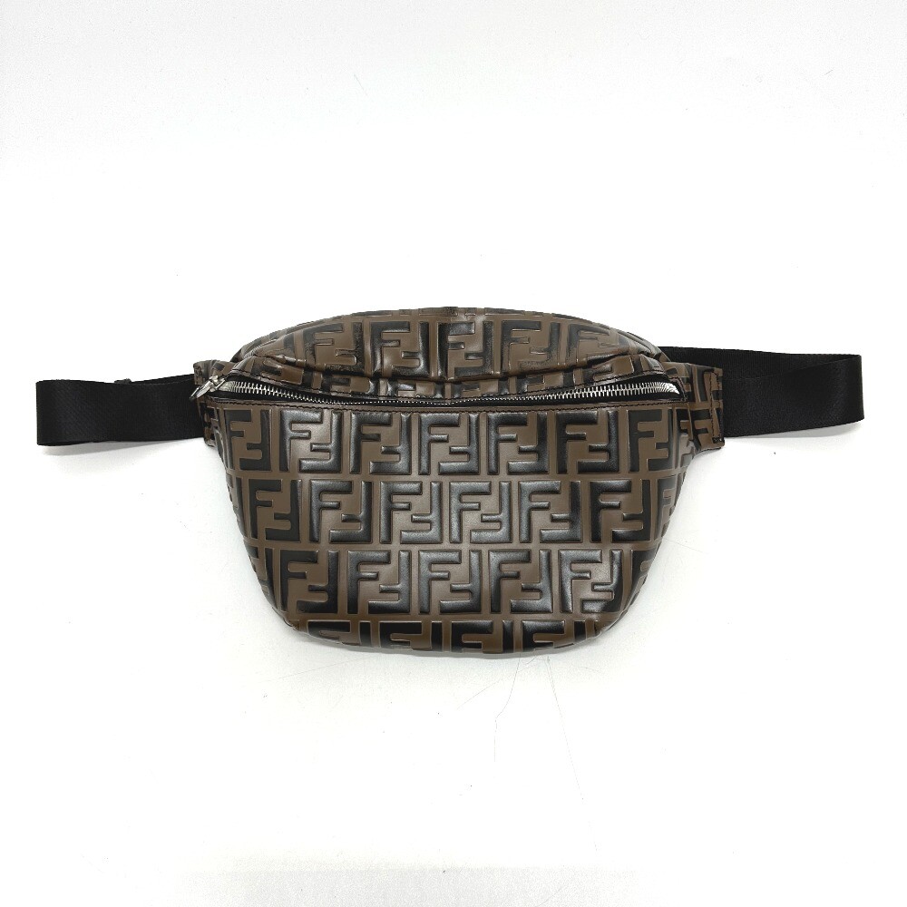 FENDI 7VA434 Crossbody bag Shoulder Bag Zucca Bag body bag Leather Brown/Black