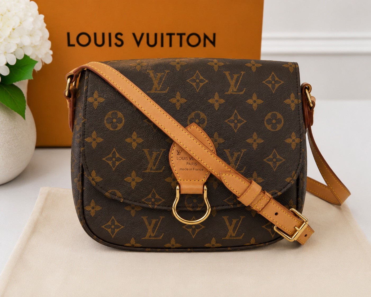 Authentic Louis Vuitton Monogram Canvas Crossbody Bag Made in France Vintage