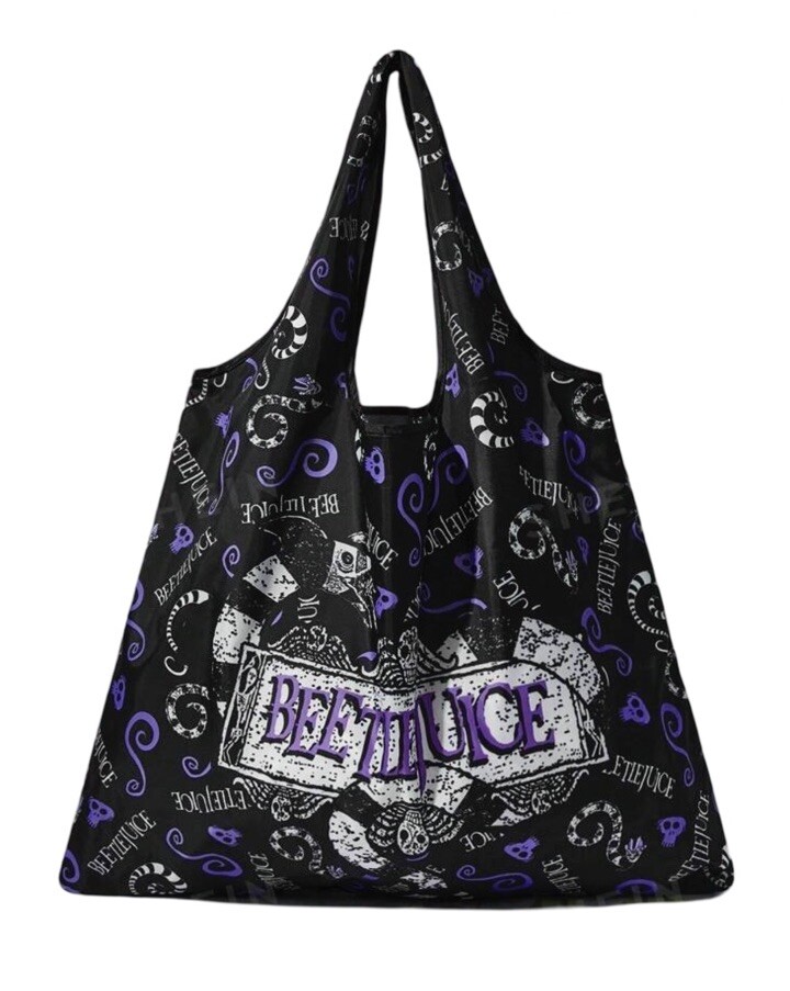 Beetlejuice Tote Bag 21.7 x 17.3 in. folds up and fits into small carry pouch