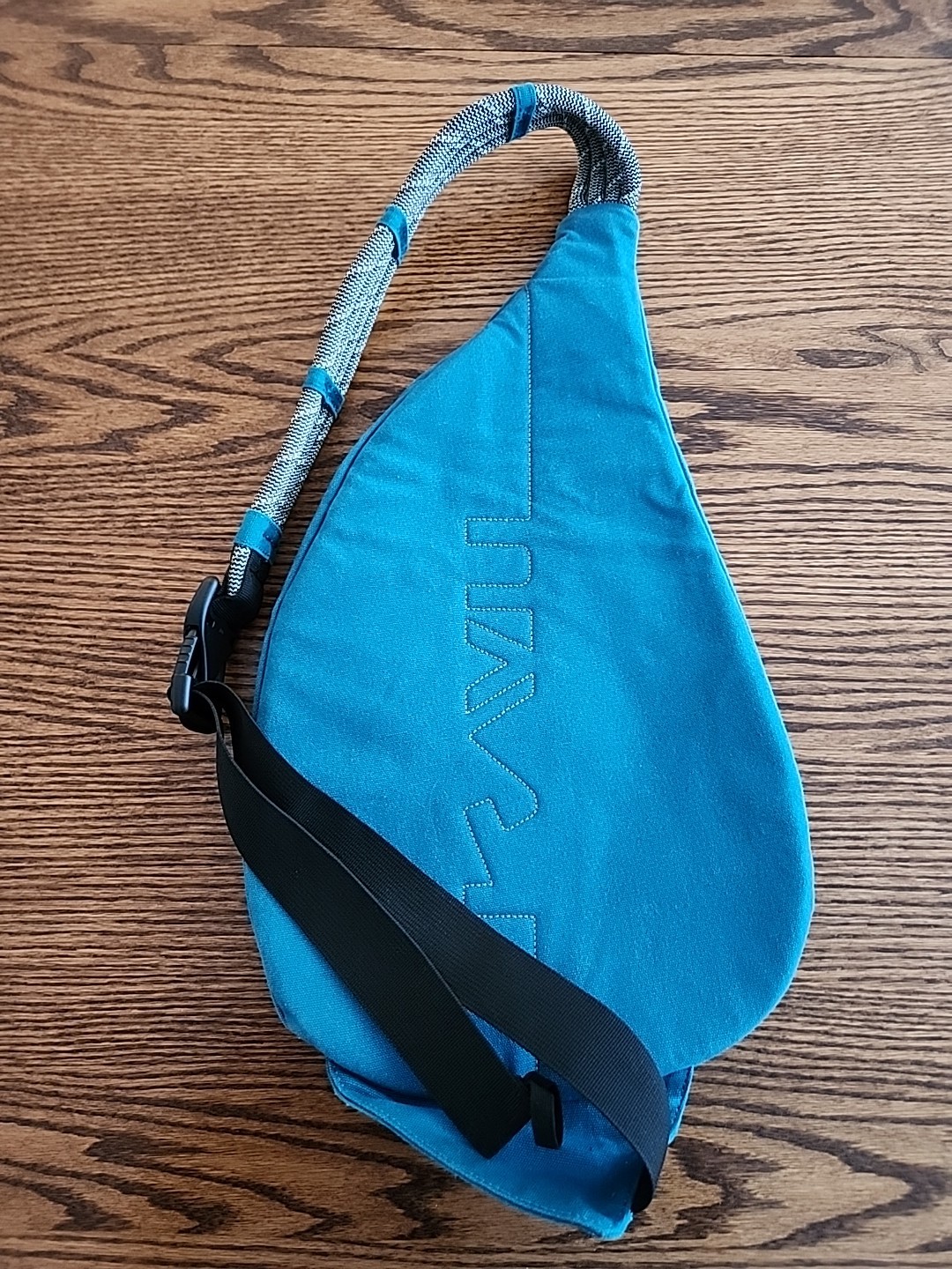 KAVU Rope Sling Backpack Crossbody Bag Blue Outdoor Canvas Hiking Climbing