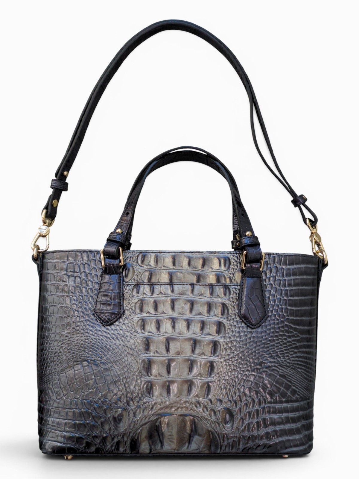 Brahmin Mini Misha Satchel, Nightfall Ombré Croc-Embossed Leather