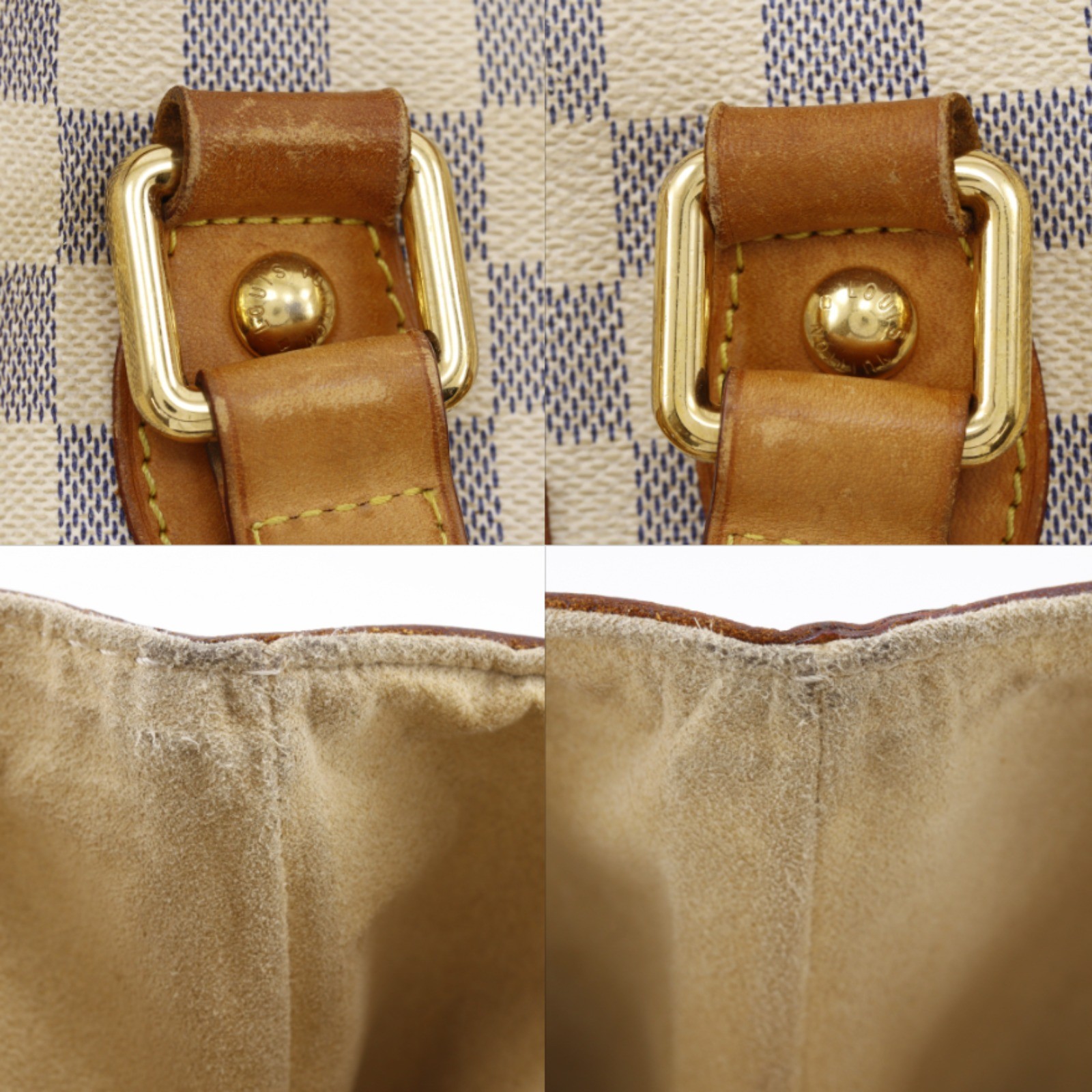 LOUIS VUITTON Hampstead PM Tote Bag N51207 White Damier Azur Canvas Women