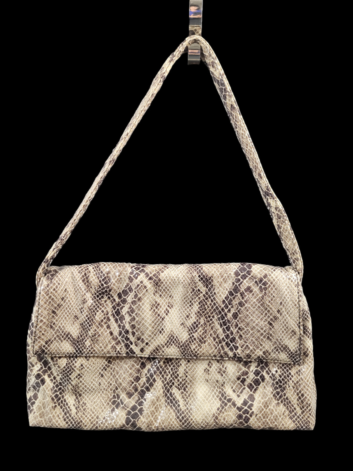Maxx New York Shoulder Bag Purse Animal Print Faux Leather Shiny Soft
