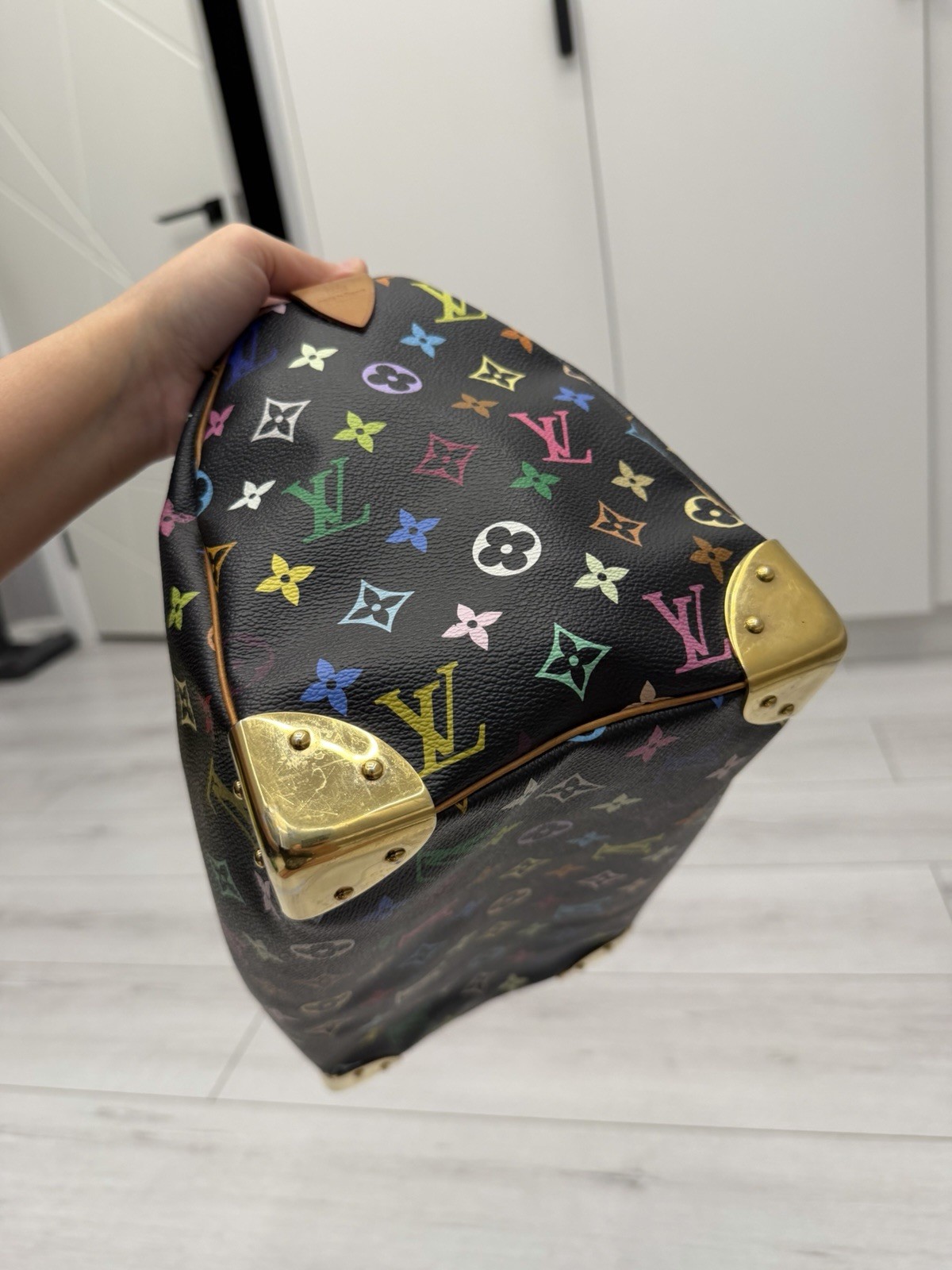 Louis Vuitton Х Takashi Murakami Black Multicolor Speedy Handbag Tote Bag
