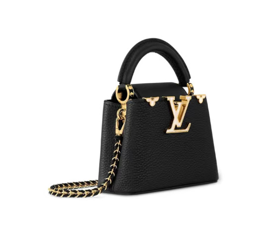 LOUIS VUITTON Capucines aurillon cowhide handbag Women’s Black 6.4*2.6*4.3 in