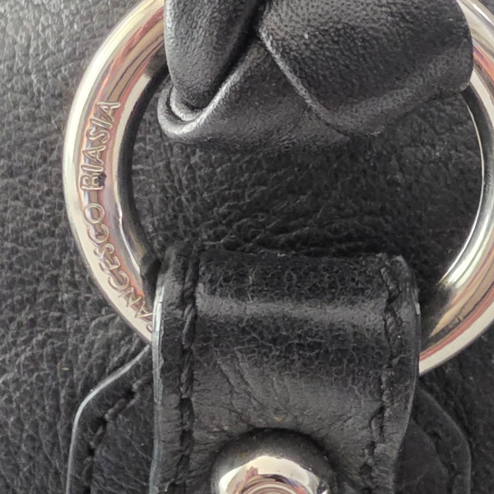 Francesco Biasia Shoulder Bag Large Satchel Black Leather Braided Secret Love