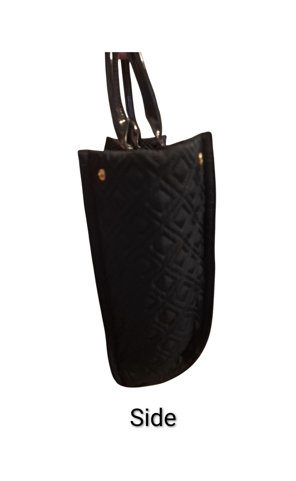 Tory Burch Black Fleming Tote Zip Closure Gold Hardware Logo Double Handles