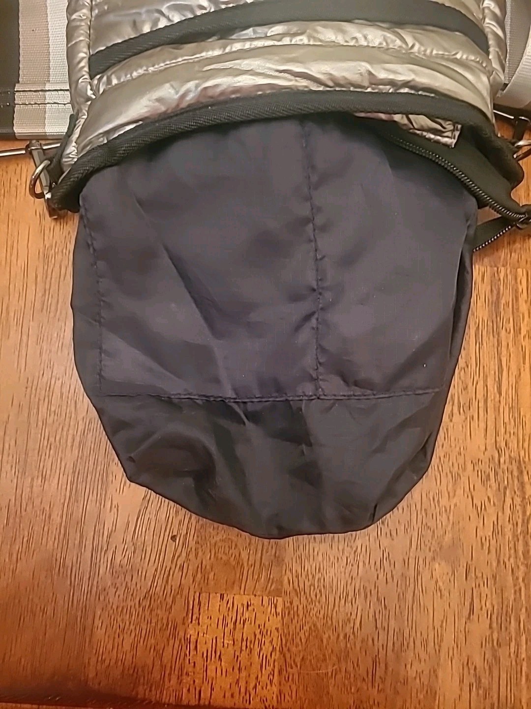 Haute Shore Puffy Chill Silver Rap Space Astronaut Athletic Crossbody Bag Purse