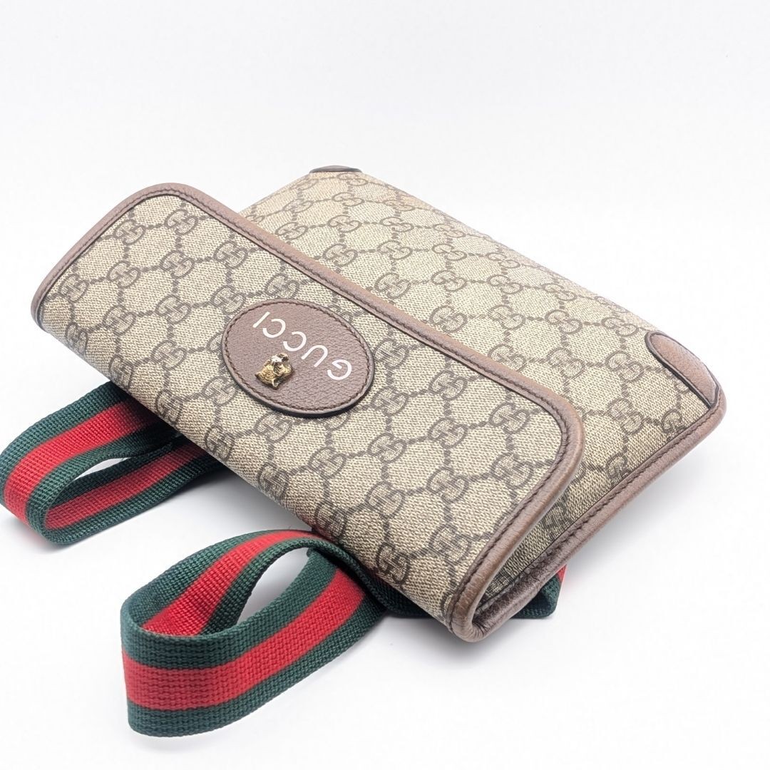 Condition Gucci GG Supreme Neo Vintage Tiger Head Body Bag Waist Bag Waist Pouch