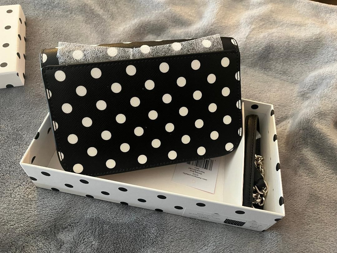 Kate Spade Handbag Cheers Boxed Crossbody Purse Black Multi Retail $259 NWT