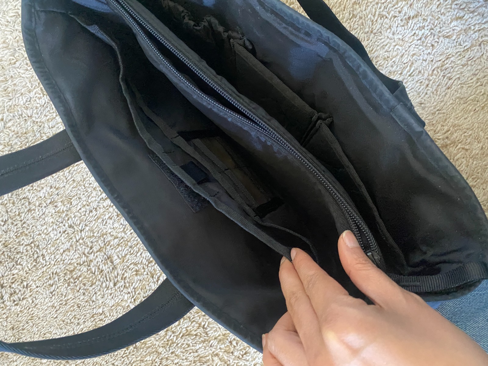 Vintage Mr Porter Black Nylon Hand Tote Bag
