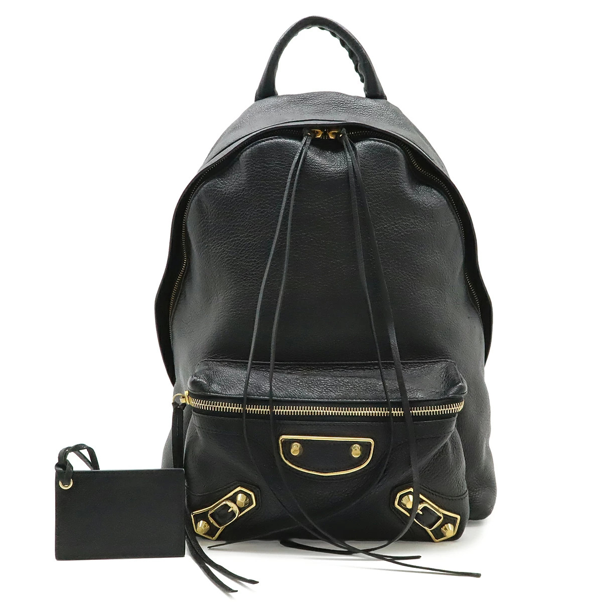 Balenciaga City Backpack 453294 Solid Leather Black Unisex Bag #BLB1127