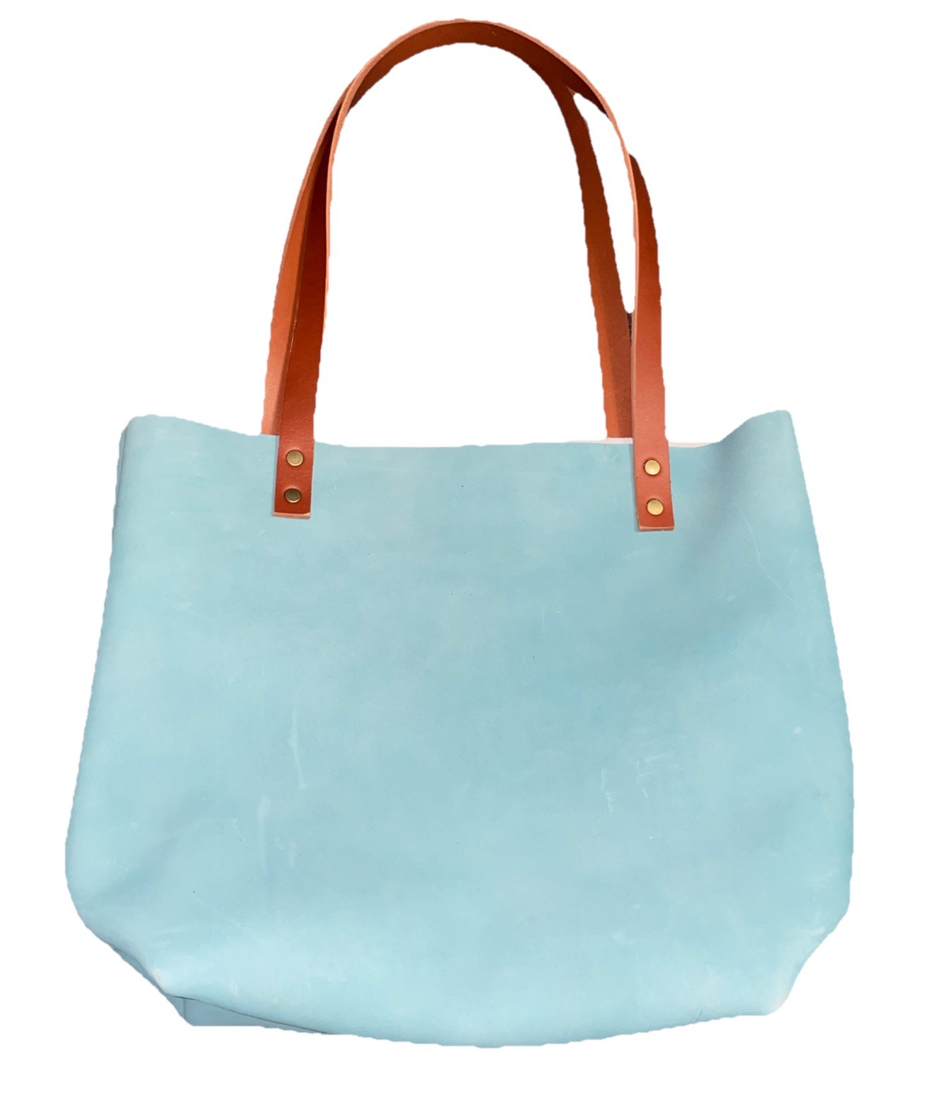 New Almost Perfect Portland Leather Classic Medium Tote Bag Brushed Light Blue