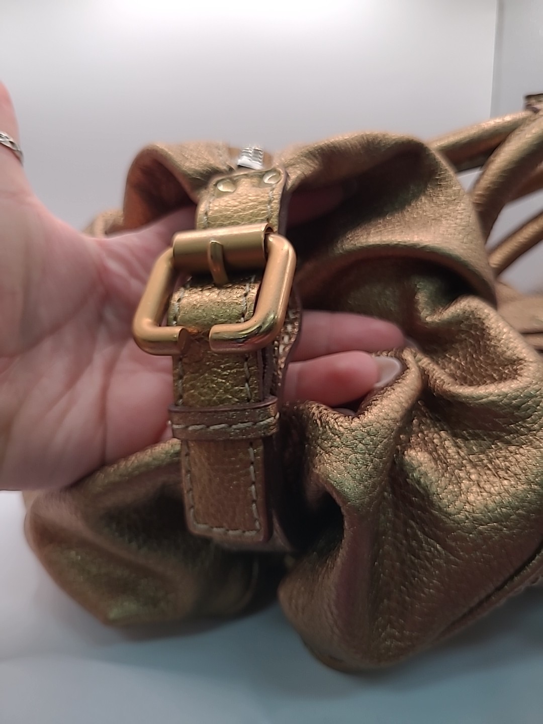 Chloé Paddington Shoulder Bag Metallic Gold Leather Padlock Bag
