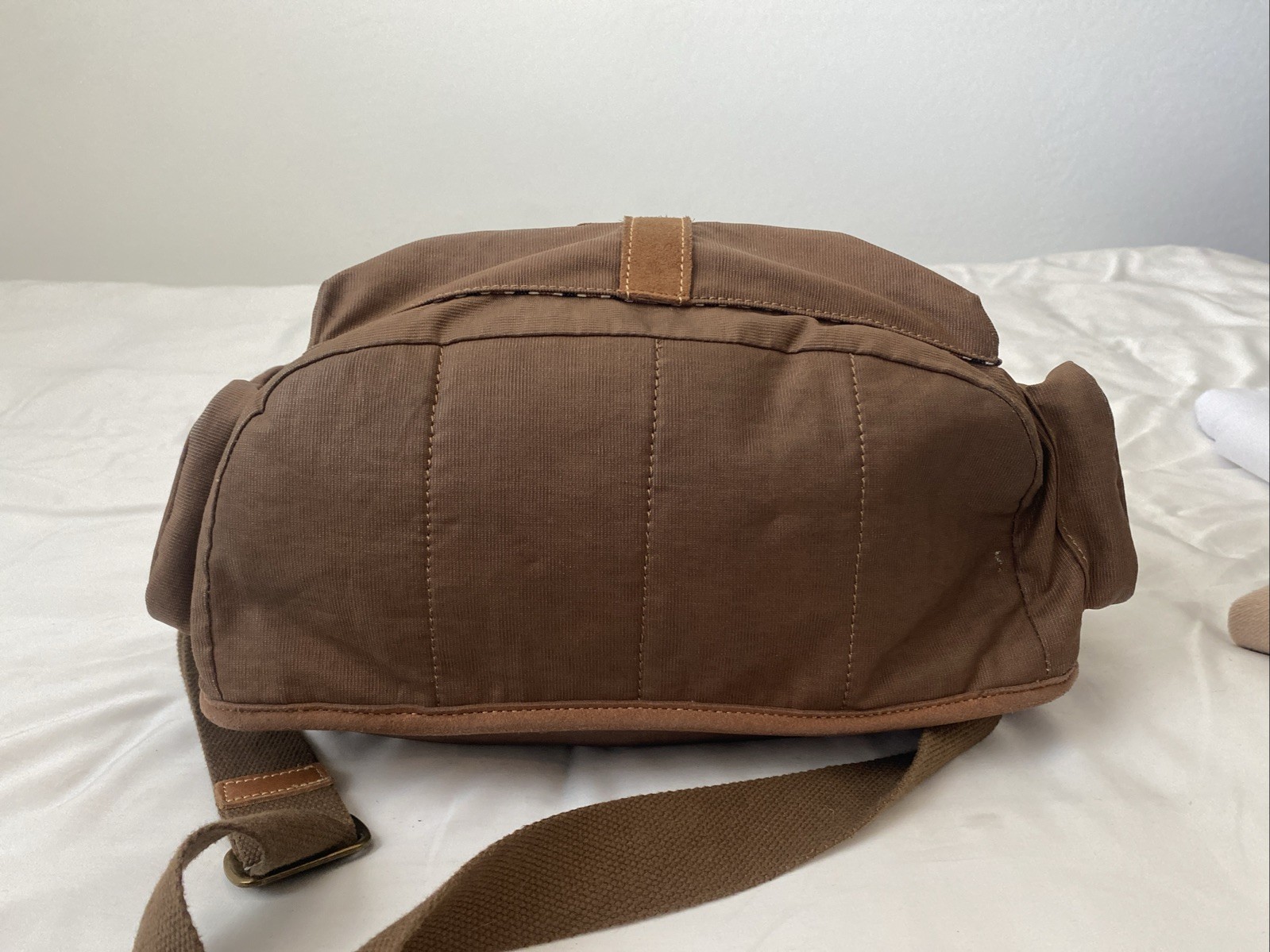 TSD The Same Direction Brand Dolphin Studded Canvas Leather in Coffee Tote Bag