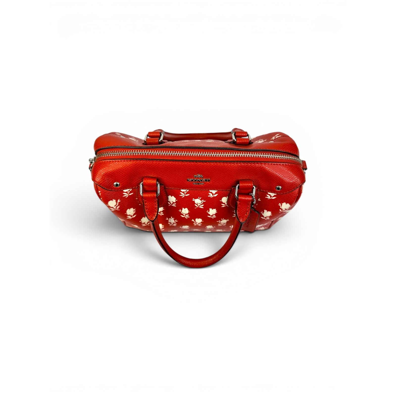 Coach Mini Bennett Satchel Badlands Floral Print Carmine Red Crossbody Bag