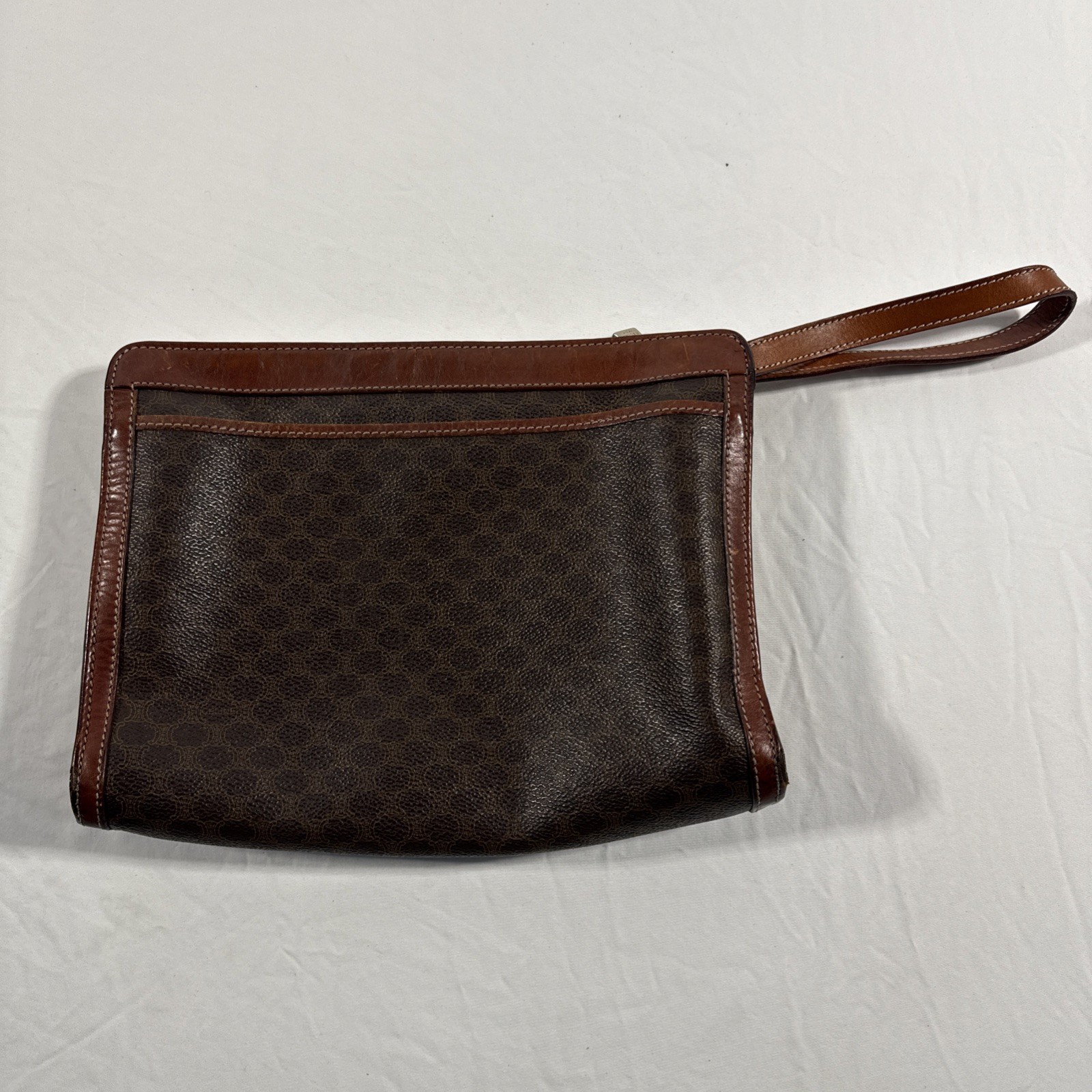 Celine Macadam Triomphe Clutch Bag Brown Monogram