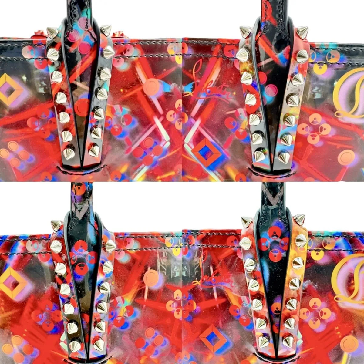 Christian Louboutin Cabata Multicolor Tote Bag with Pouch Large Shopper Bag
