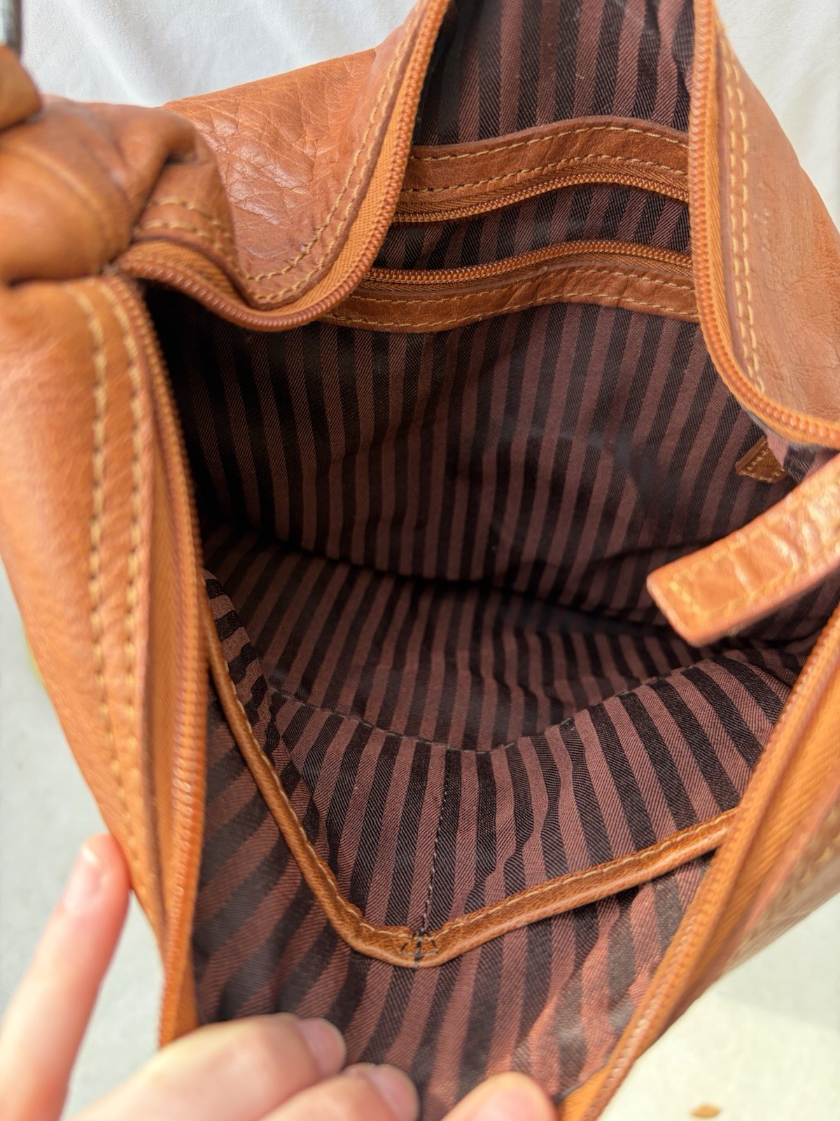 Jack Georges Uptown Hobo Crossbody Leather Shoulder Bag Brown