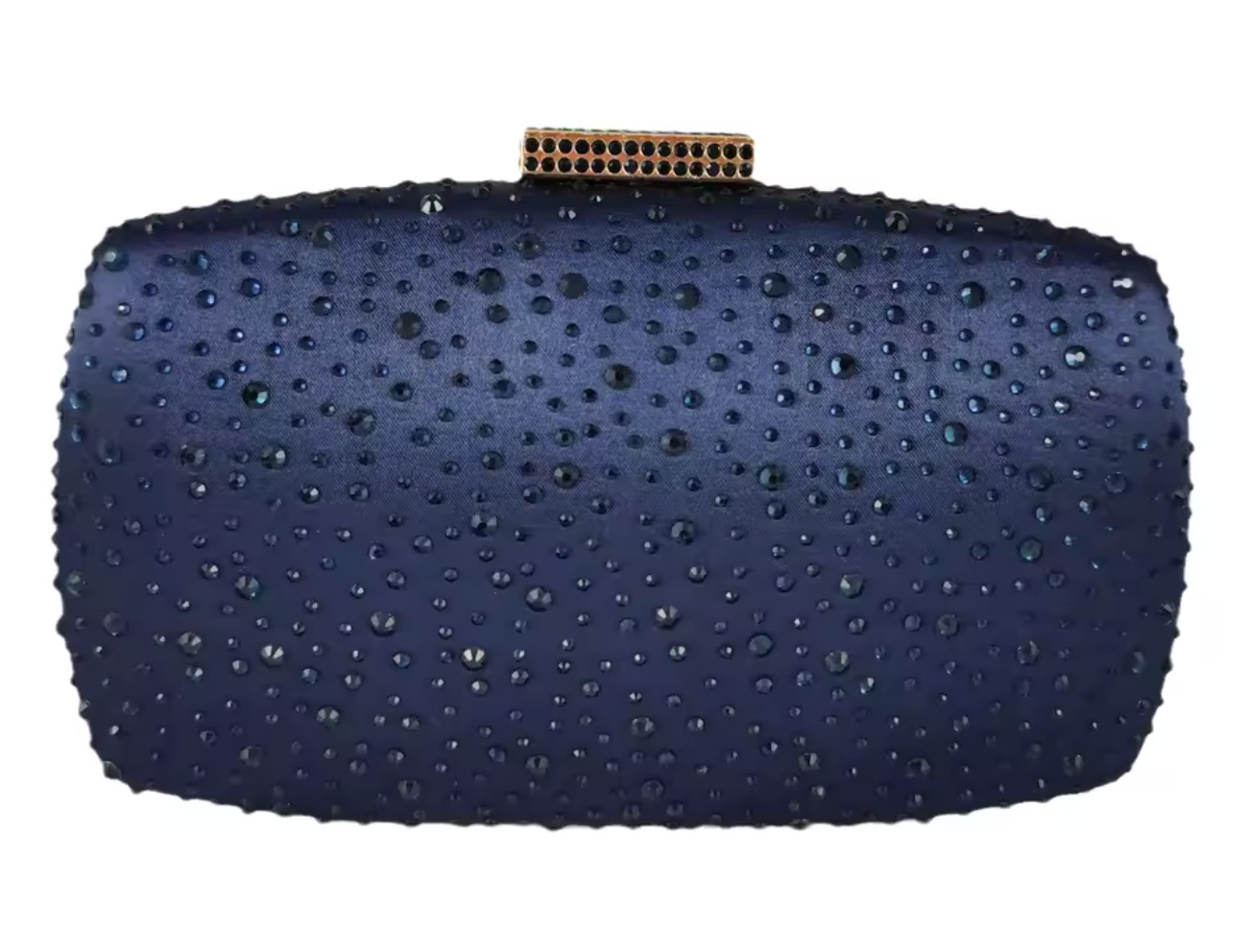 NWT Women’s Boutique de FGG Navy Blue Rhinestone Crystal Evening Bag Clutch
