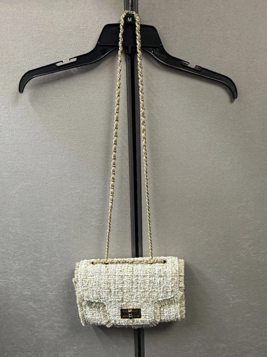 Brielle Crossbody Tweed Gold Chain Bag by Cristina Sabatini
