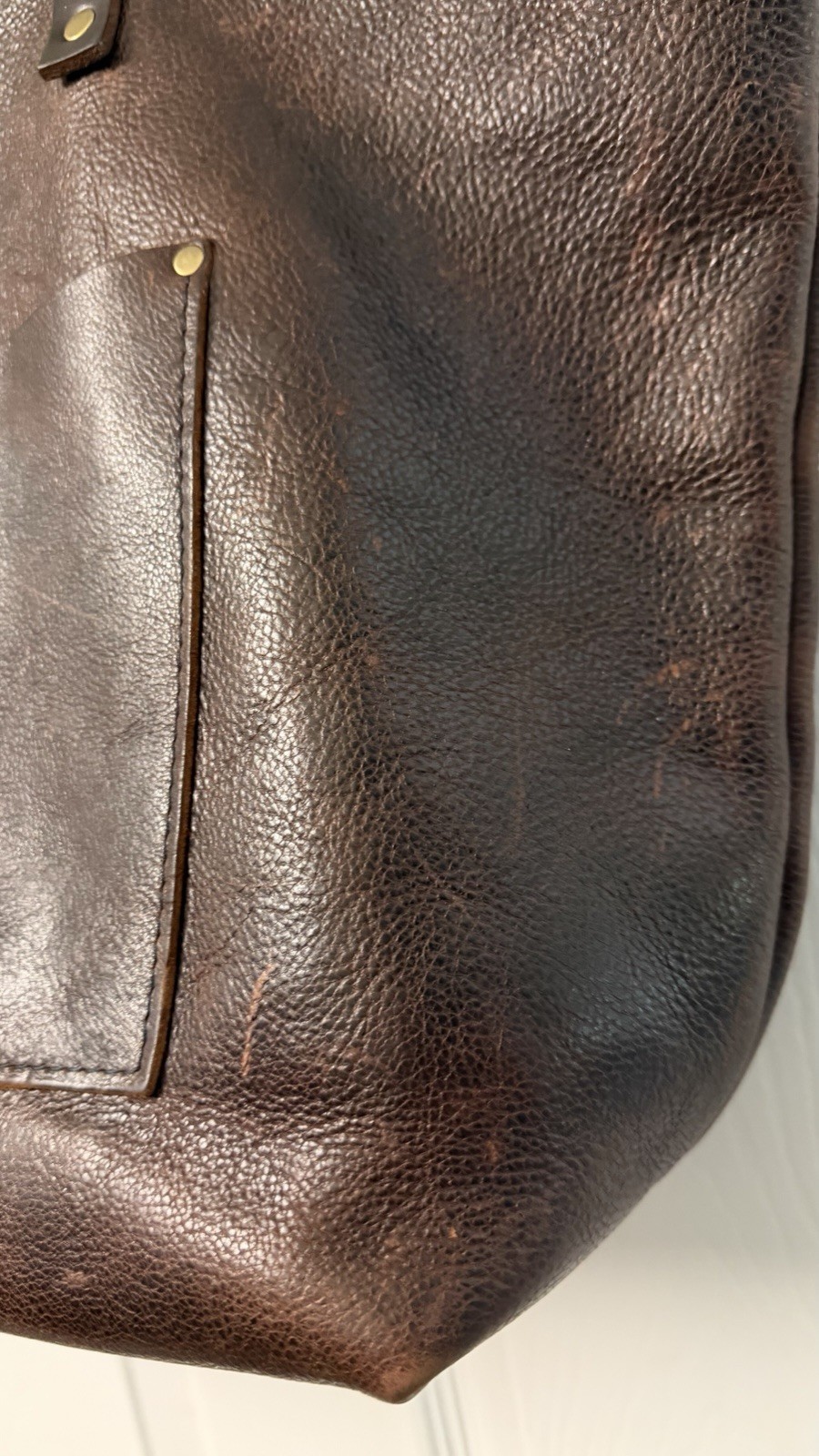 Portland Leather Tote Bag Oversized Coldbrew With Zipper