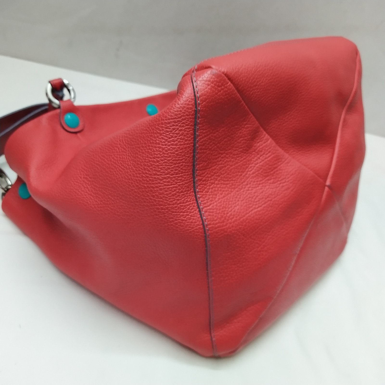 Gabs Red Leather Cube Double Handles Satchel Bag – Made in Italy