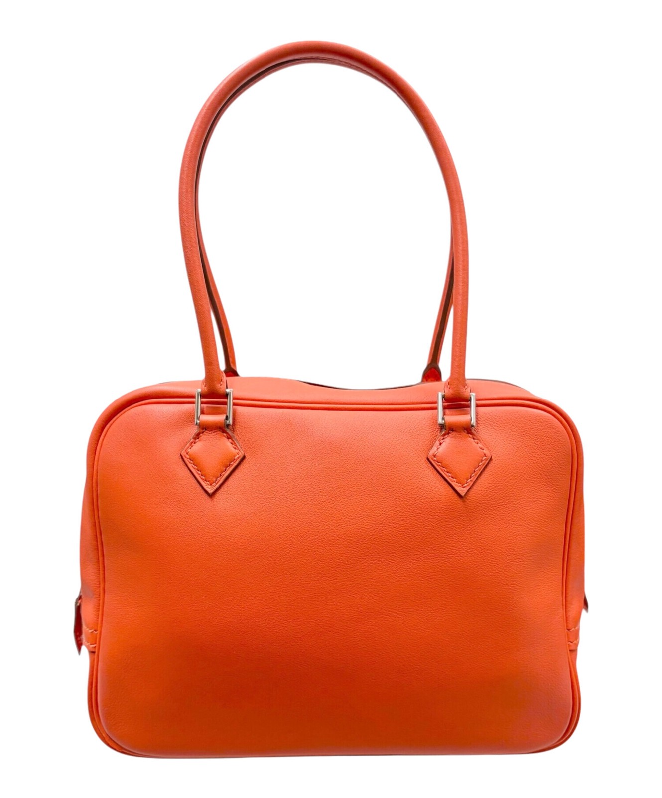 Hermes Mini Plume 20 Orange Handbag Silver Hardware 2014 Square R Stamp #TFB272