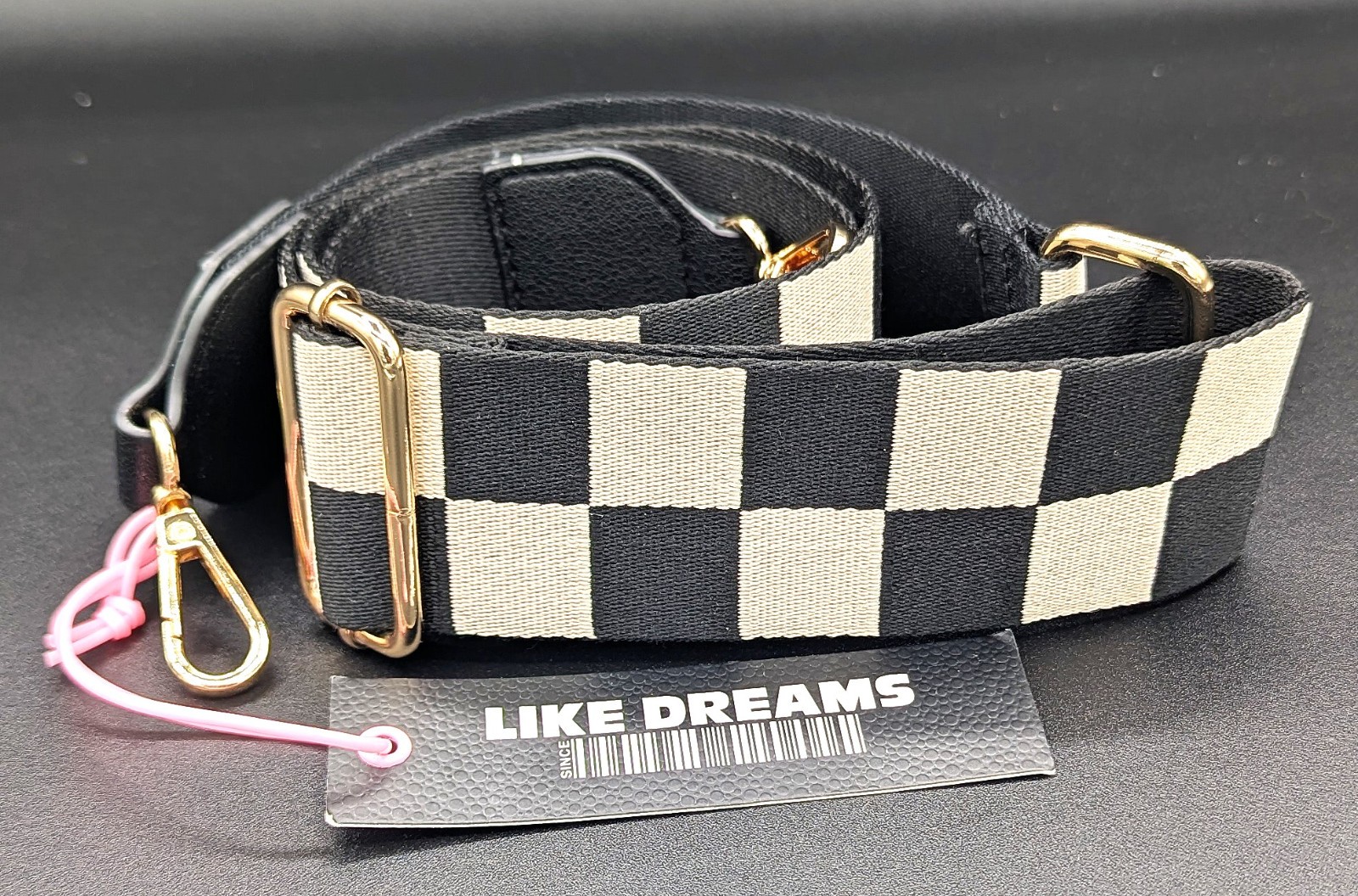 Like Dreams Checkered Print Crossbody 2 Wide Adjustable Strap
