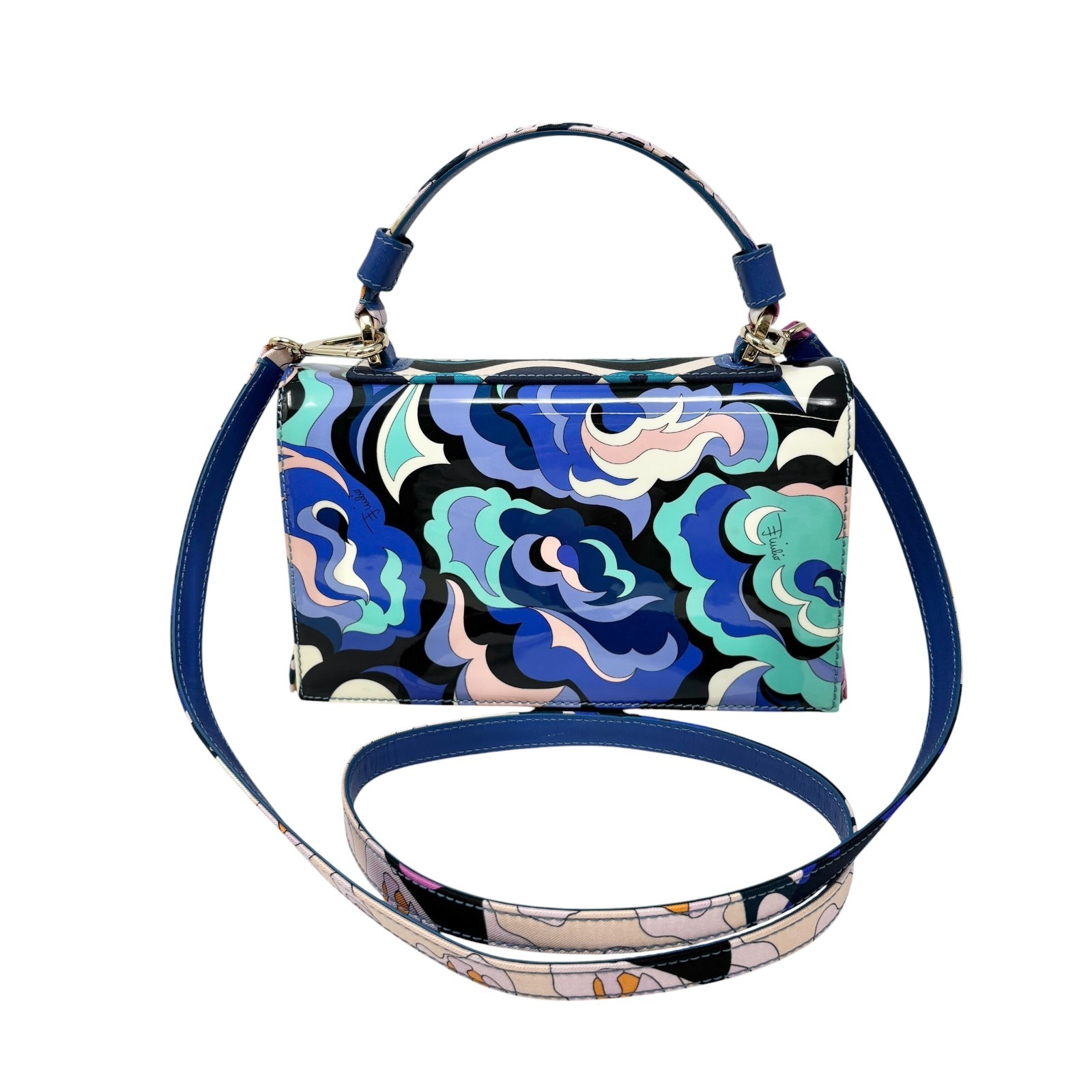 EMILIO PUCCI Vintage Logo Psychedelic Printed Multicolor 2way Bag Blue 902568