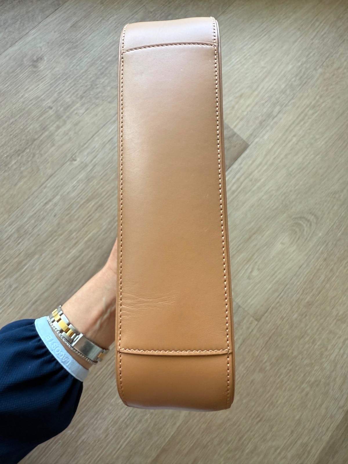 SAINT LAURENT LE 5 A 7 Hobo Shoulder Bag Calfskin Beige