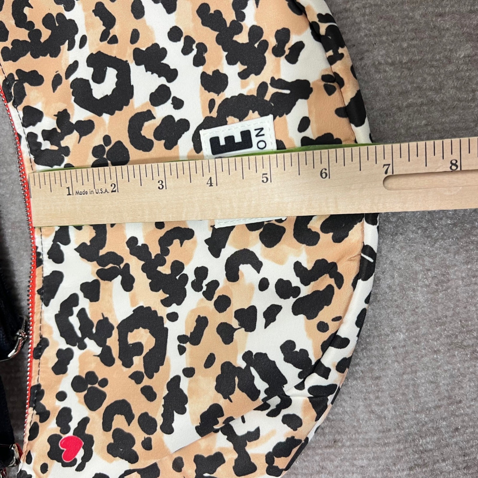 Brighton Spotted Love Swing Bag Leopard Print Red Heart Adjustable Strap