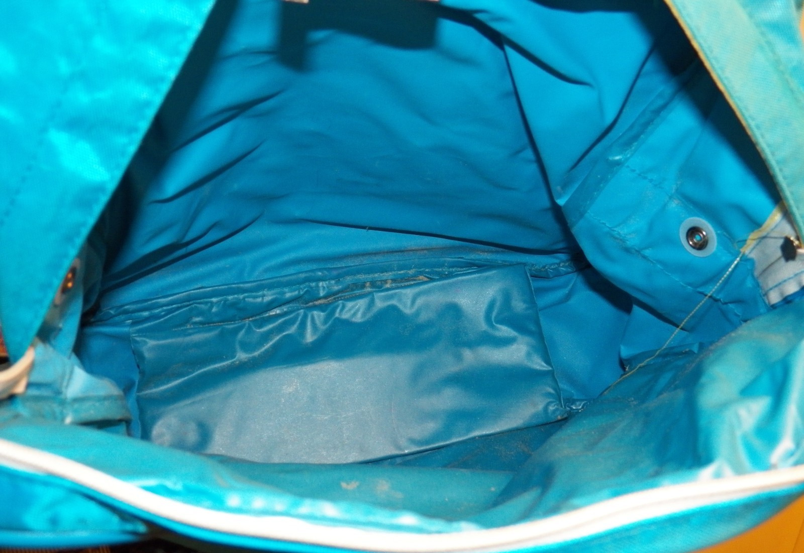 VTG 80’S JORDACHE TEAL NYLON TRAVEL TOTE 14X13X4.5