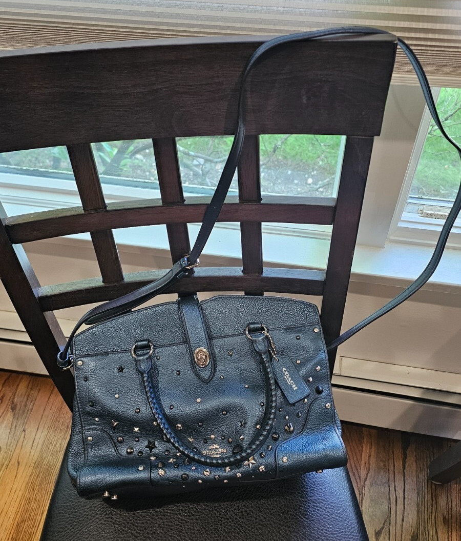 Coach Mercer Satchel 30 with Star Rivets in Metallic