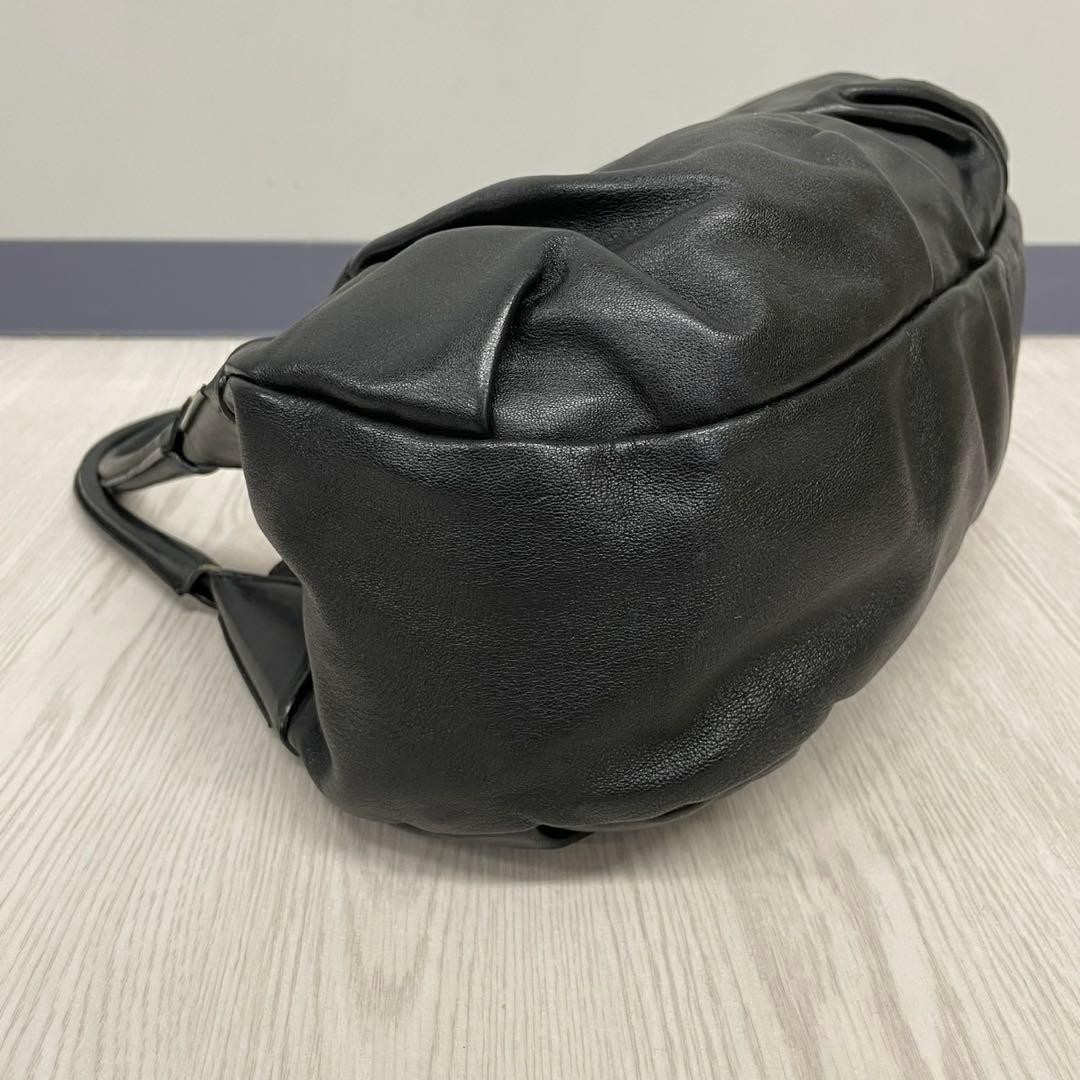 Bruno Magli Bow Handbag Tote Bag Purse Leather in Black USED Good Condition