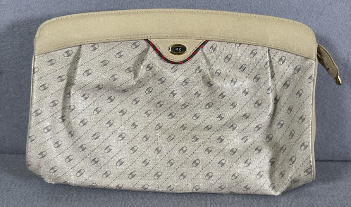 Vintage Gucci Accessory Collection GG Monogram Clutch Bag 1980s