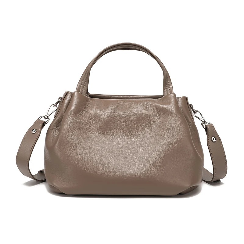 Genuine Leather Shoulder Bag – Soft Cowhide Handbag, High-Quality Casual Tote