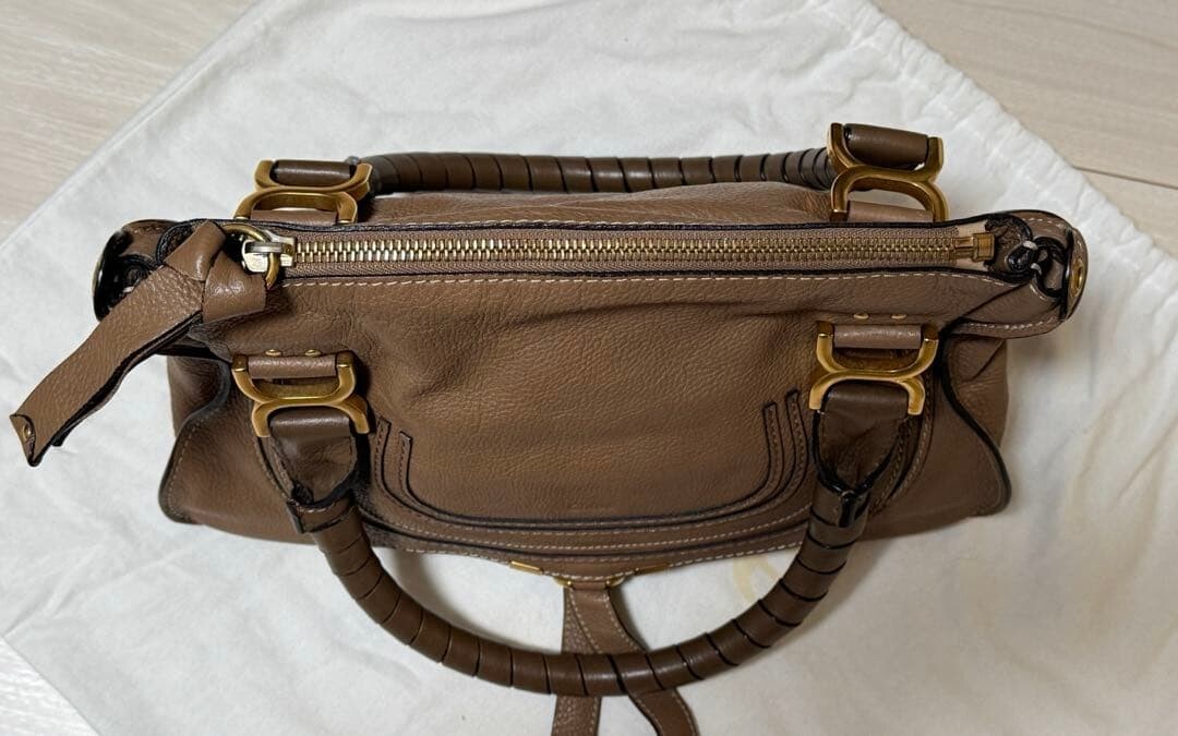 Chloe Marcie Satchel 2way Hand Bag Brown Leather Vintage Authentic From Japan