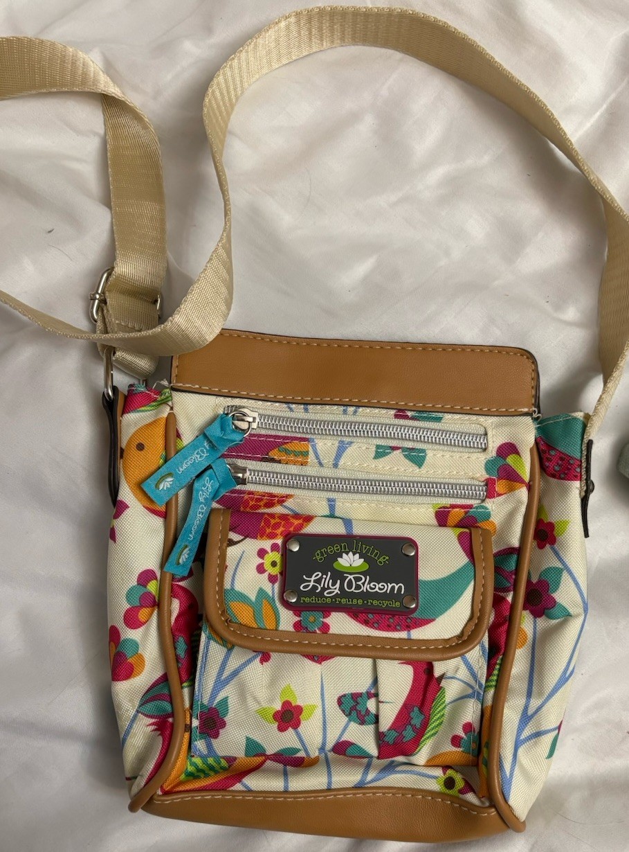 Lilly Bloom Small Crossbody Bag / Small Purse Birds And Flowers