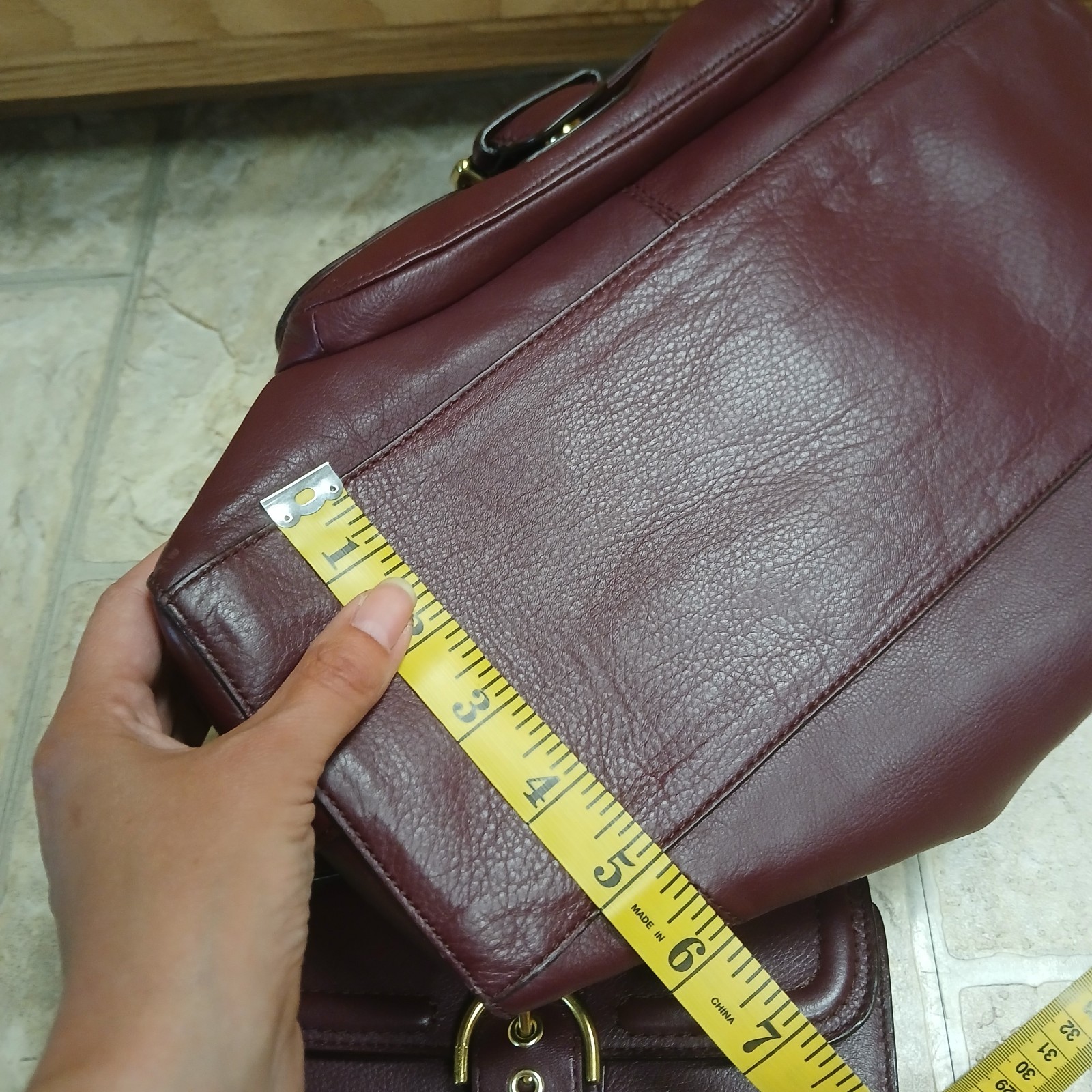 Coach Campbell Satchel Plum Purple Leather Handbag F25151 W/Matching Wallet