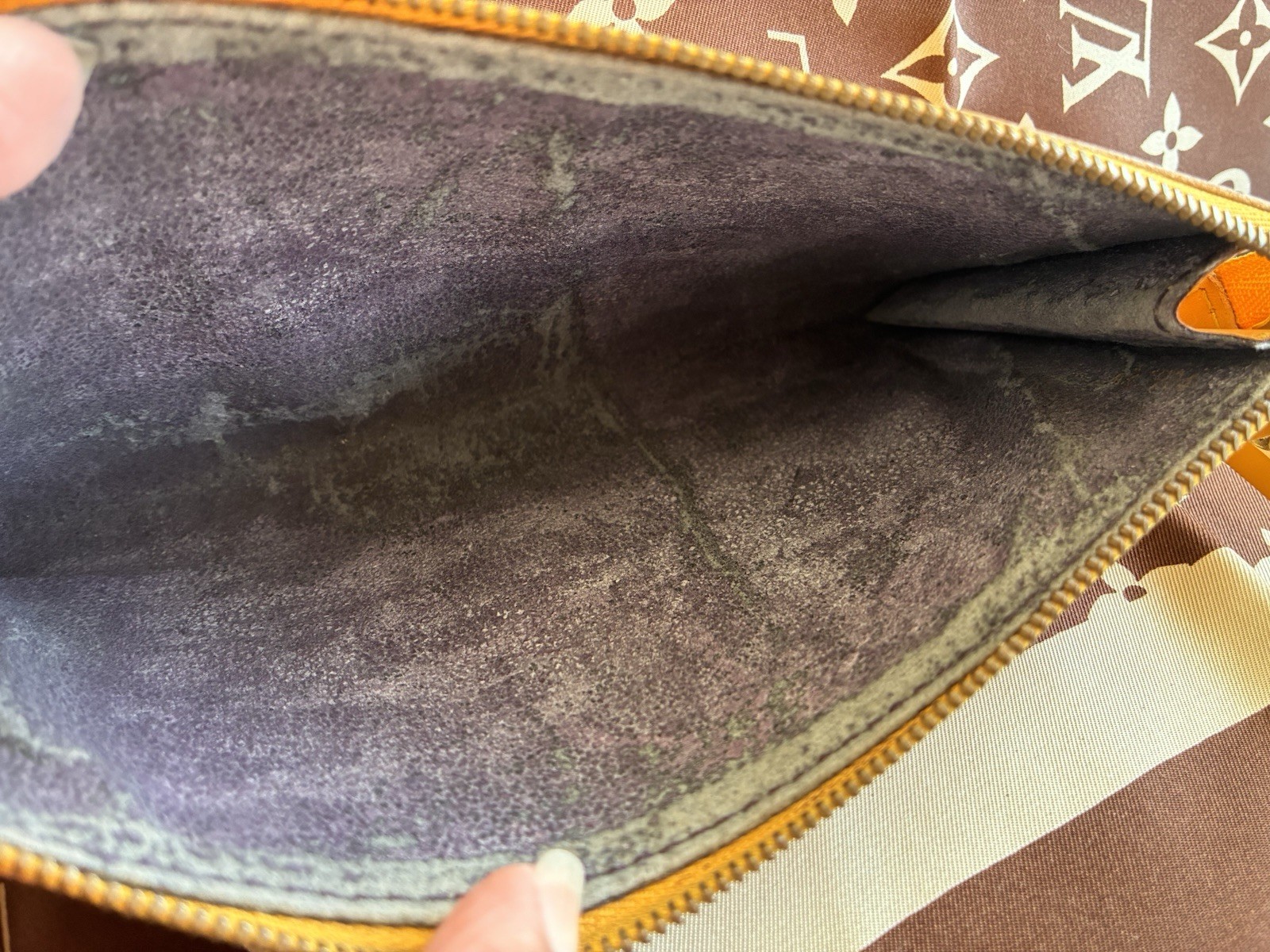 Louis Vuitton Vintage Yellow Epi Pochette Clutch Bag Made In France Alcantara