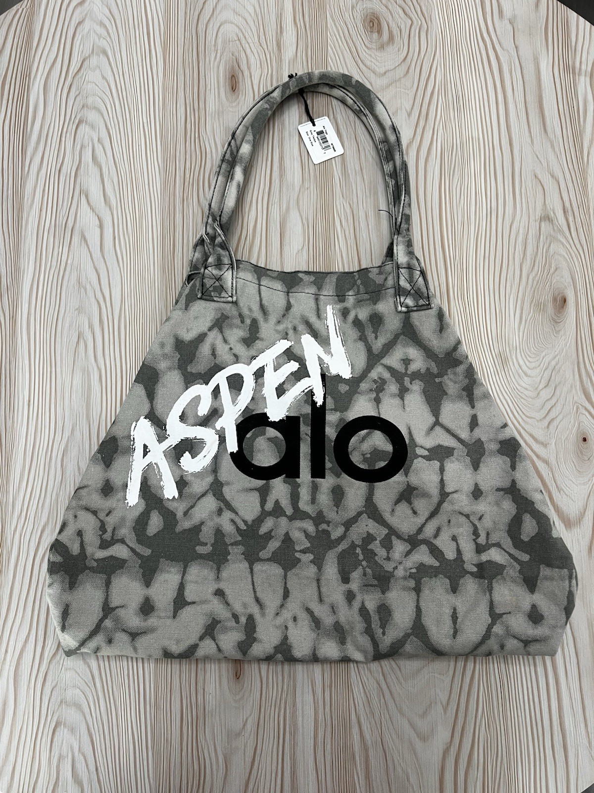 Alo Yoga Aspen Tie-Dye Canvas Shopper Tote Bag – Gray NWT