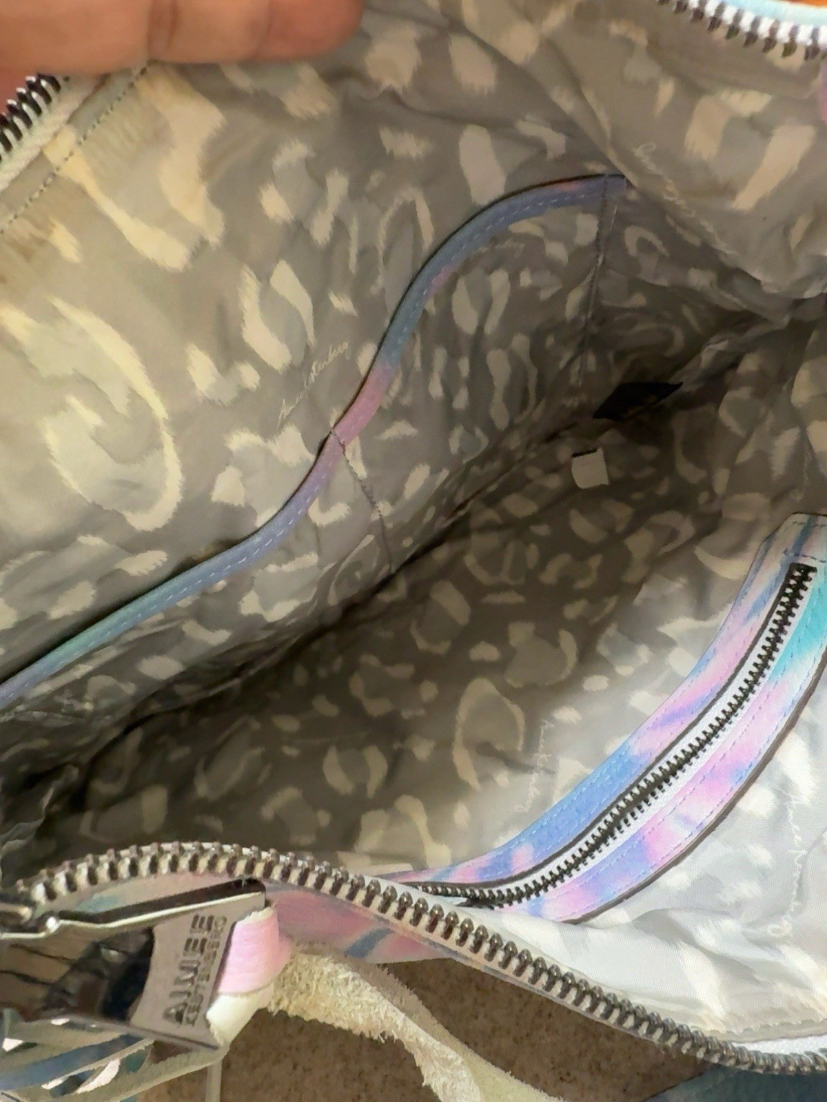 Aimee Kestenberg Tie-Dye Shoulder Bag Fringe Zip Closure Pockets