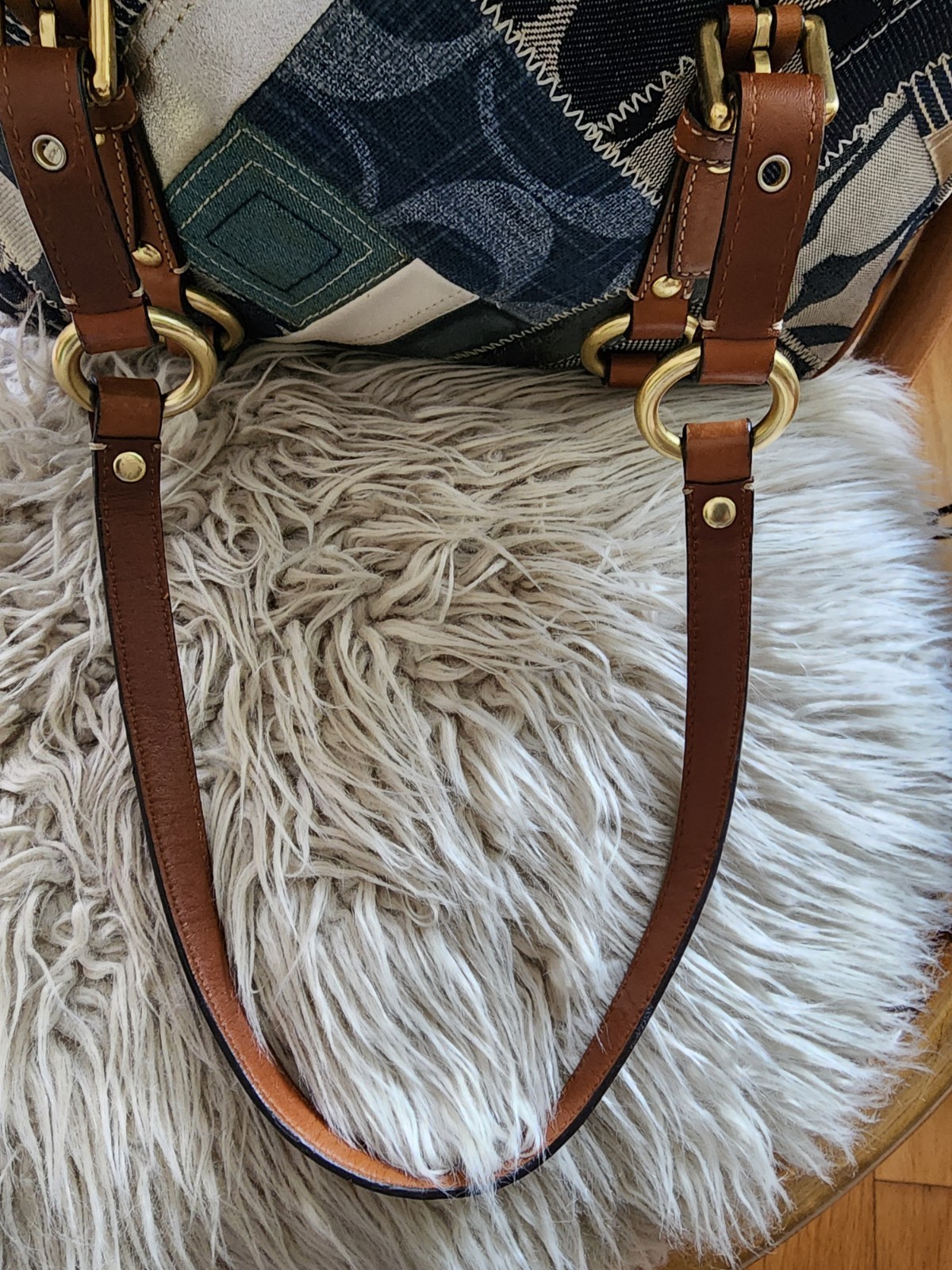 Coach Denim Signature Indigo Patchwork Gallery Tote Y2K