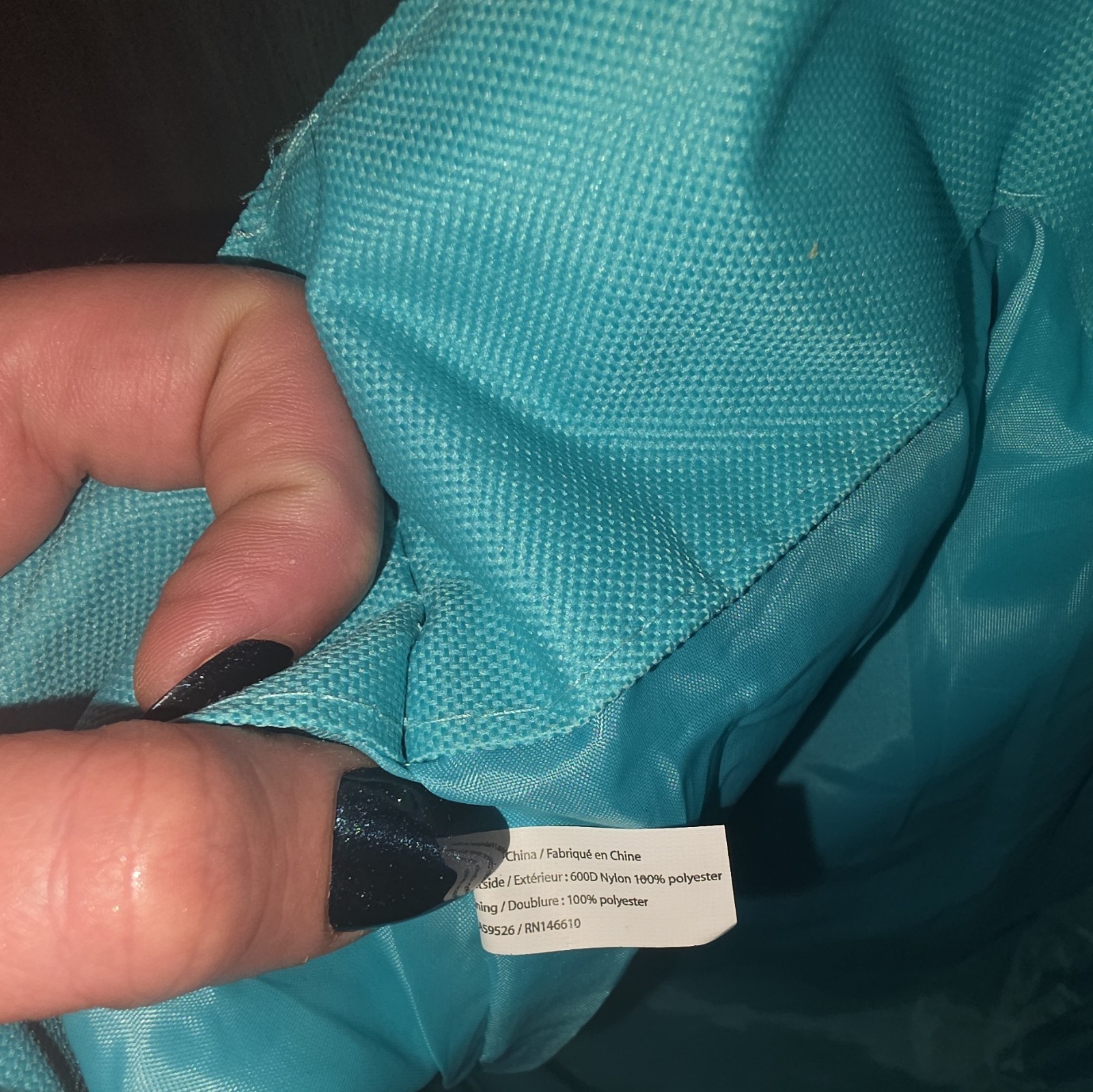 Moroccanoil Blue Tote Bag Orange Shoulder Straps Open Top Logo Pockets